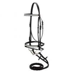 Tough-1 Silver Fox Snaffle Show Bridle, Brown, 20-1210-0-0